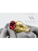 14K Yellow gold Ruby Ring Vintage style vrc135y